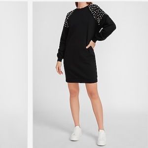 Black Pearl embellished sweater dress